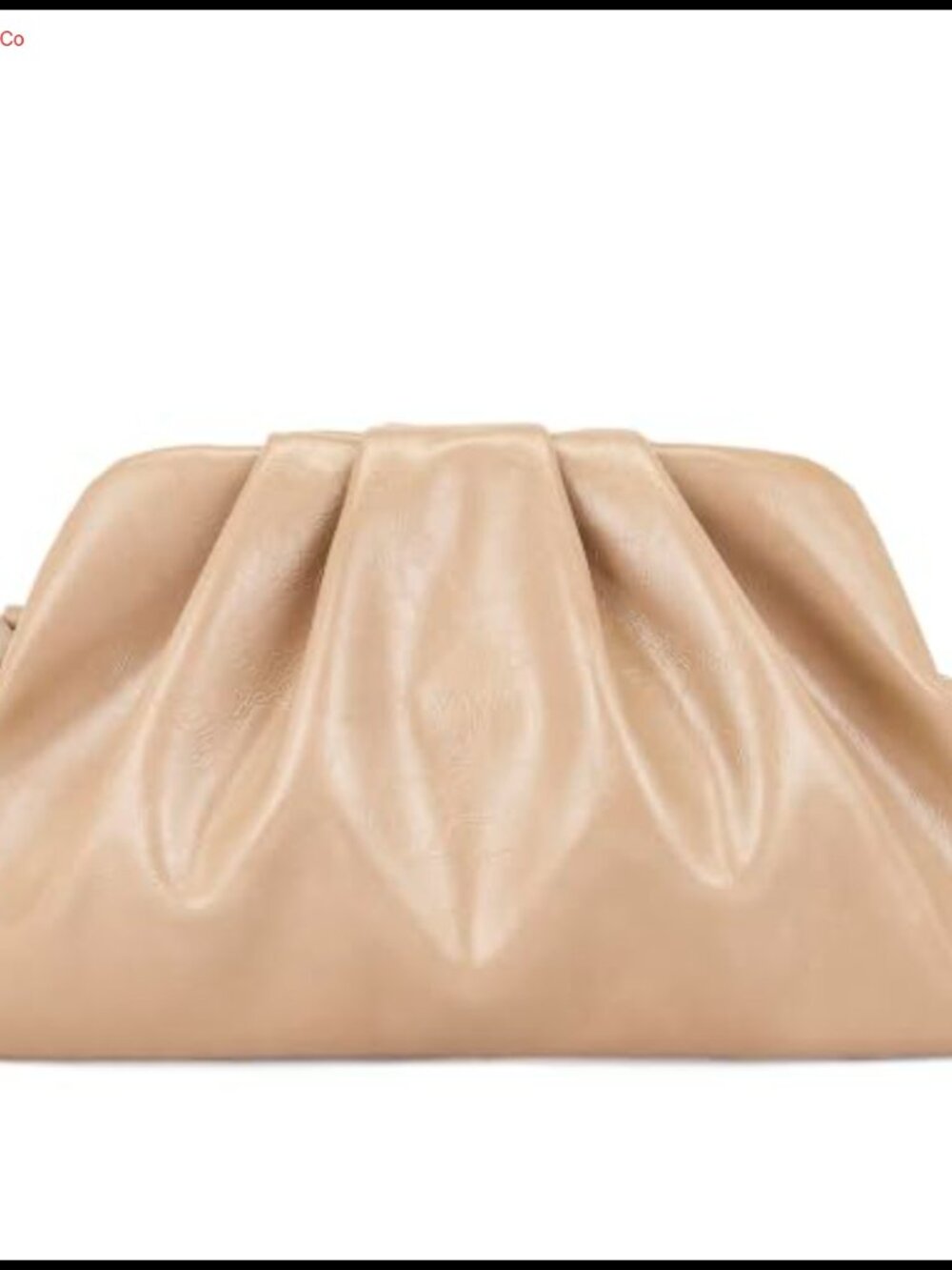 Shiny Faux Leather Pleated Evening Clutch with Strap
